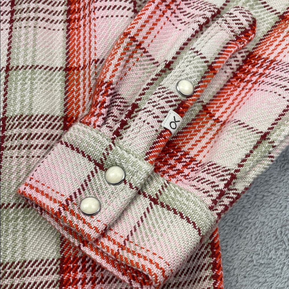 Outerknown Plaid Button Down Shirt in Red and Cream - Picture 5 of 12